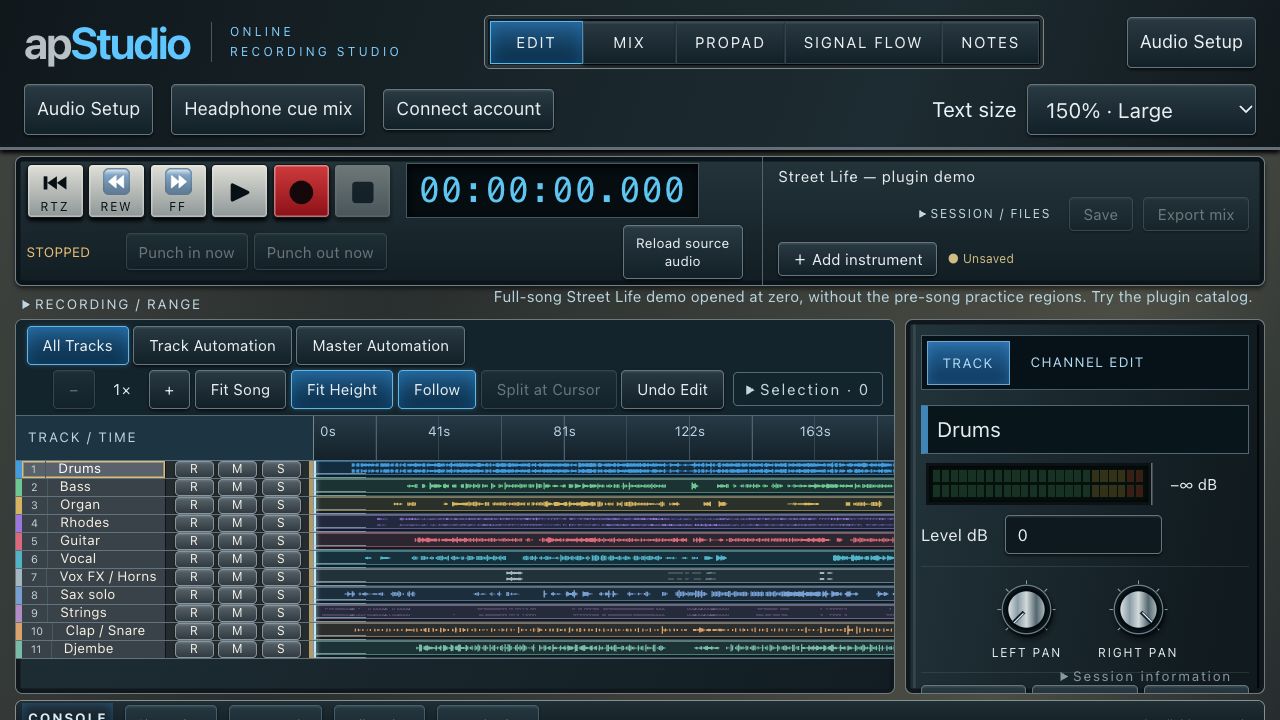 apStudio Online Editing and arrangement