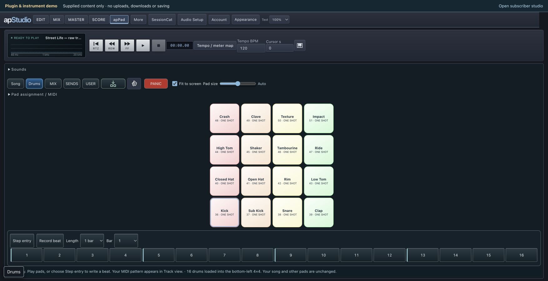 Online / apPad drums