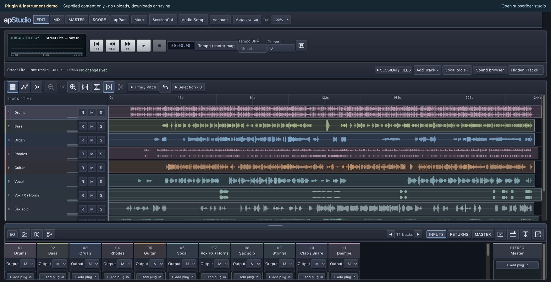 apStudio Online / multitrack audio editing