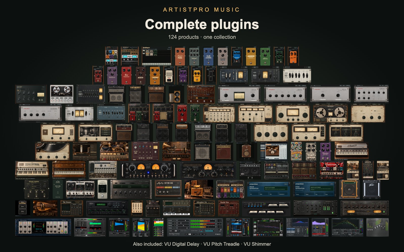 Complete plugins — all 124 products arranged in one collection
